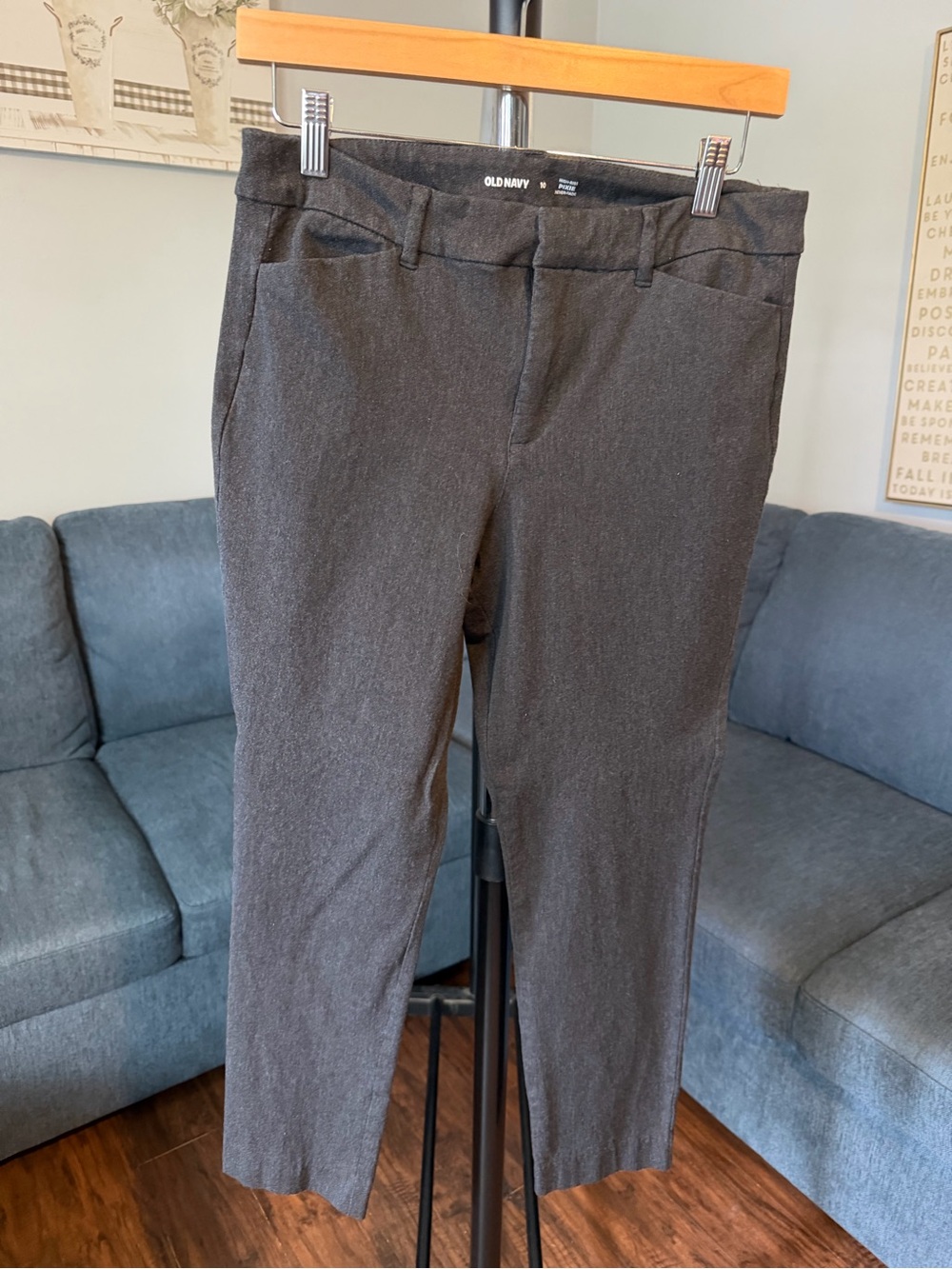 Old Navy Charcoal High-Rise Pixie Pants